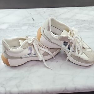 Steve Madden White and Silver Women's Sneakers
